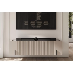Szafka RTV Malmi 150 cm wisząca - kaszmir / crema bianca / czarny
